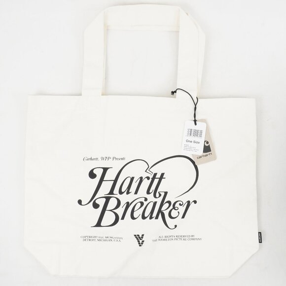 Carhartt WIP Handbags - CARHARTT WORK IN PROGRESS Canvas Graphic "Harttbreaker" Large White Tote NWD
